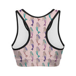 Mermaid Girls Pattern Print Women's Sports Bra