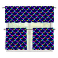 Mermaid Scales Pattern Print 3 Piece Kitchen Curtains