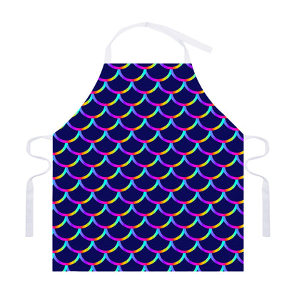 Mermaid Scales Pattern Print Adjustable Apron