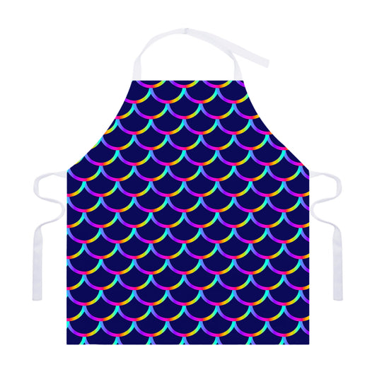 Mermaid Scales Pattern Print Adjustable Apron