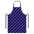 Mermaid Scales Pattern Print Bib Apron With Pocket