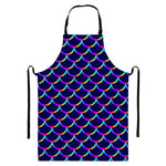 Mermaid Scales Pattern Print Bib Apron With Pocket