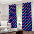 Mermaid Scales Pattern Print Dimout Grommet Curtains