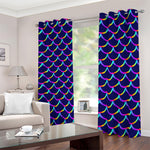 Mermaid Scales Pattern Print Blackout Grommet Curtains