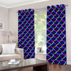 Mermaid Scales Pattern Print Blackout Grommet Curtains