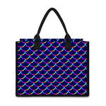 Mermaid Scales Pattern Print Canvas Tote Bag