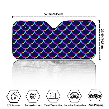 Mermaid Scales Pattern Print Car Windshield Sun Shade