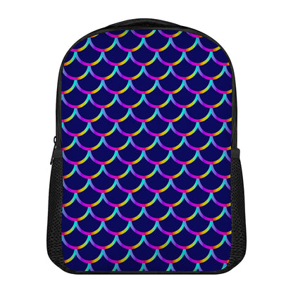 Mermaid Scales Pattern Print Casual Backpack