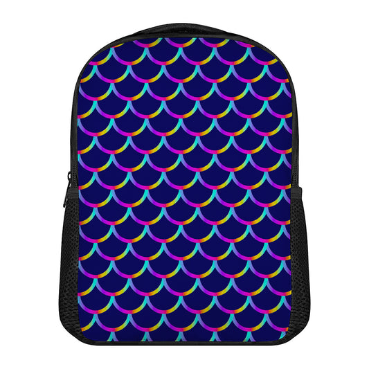 Mermaid Scales Pattern Print Casual Backpack