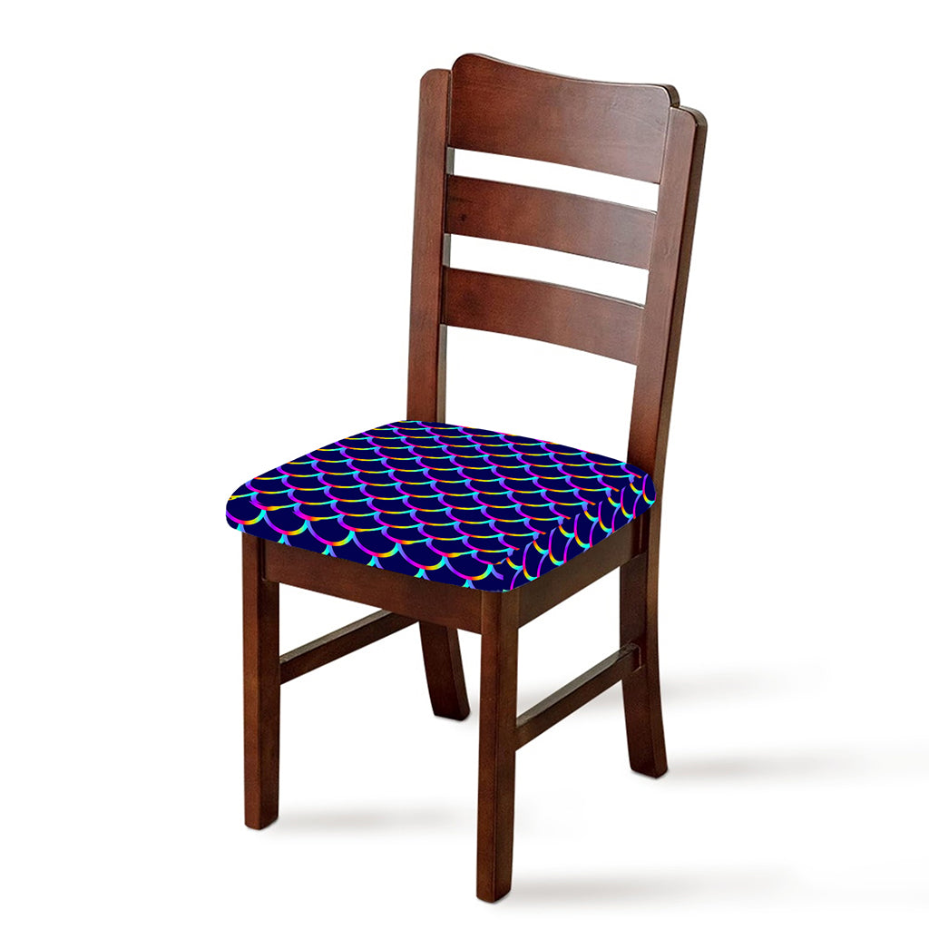 Mermaid Scales Pattern Print Chair Cushion Cover