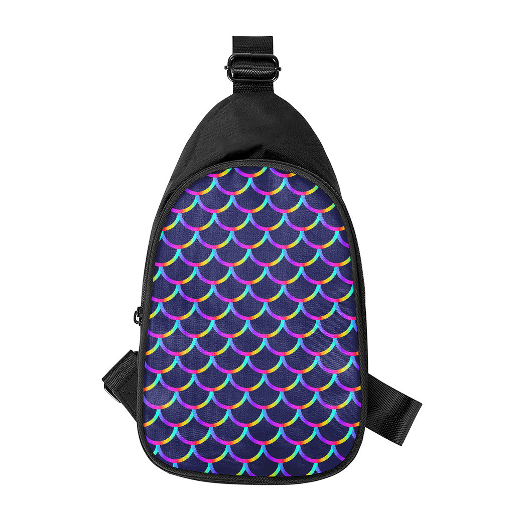 Mermaid Scales Pattern Print Chest Bag