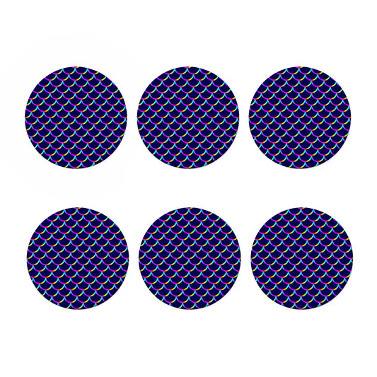 Mermaid Scales Pattern Print Coaster Set