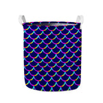 Mermaid Scales Pattern Print Collapsible Laundry Basket