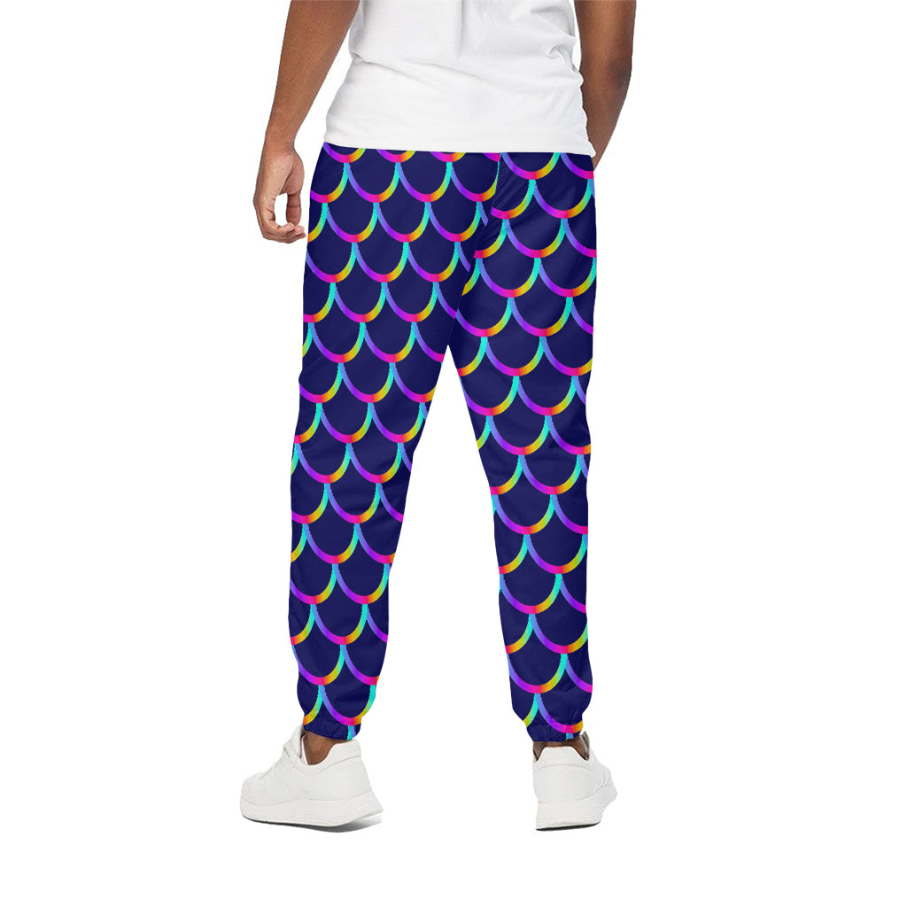 Mermaid Scales Pattern Print Cotton Pants
