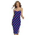 Mermaid Scales Pattern Print Cross Back Cami Dress