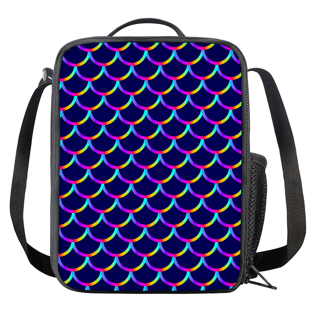 Mermaid Scales Pattern Print Crossbody Lunch Bag