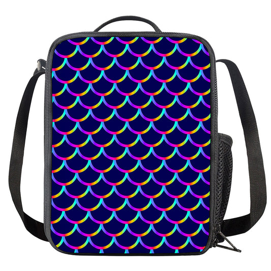 Mermaid Scales Pattern Print Crossbody Lunch Bag