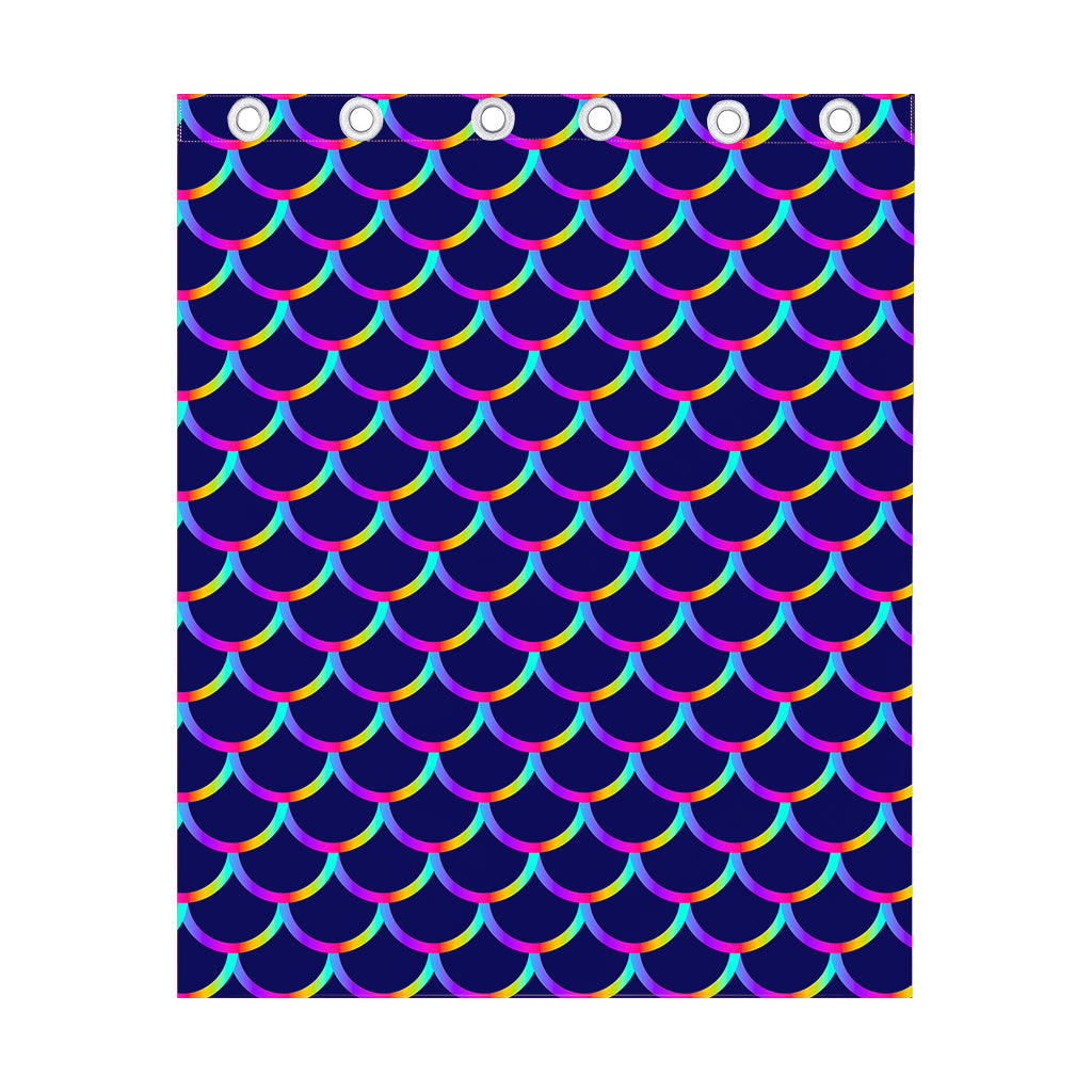 Mermaid Scales Pattern Print Curtain