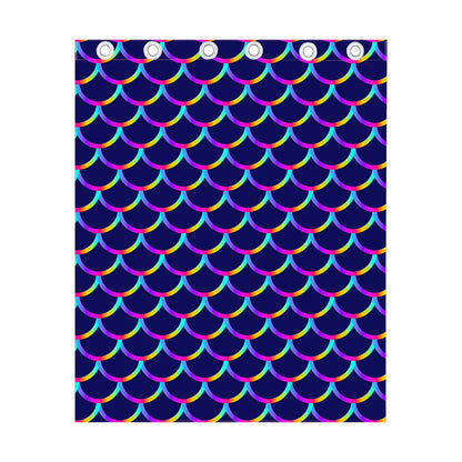 Mermaid Scales Pattern Print Curtain