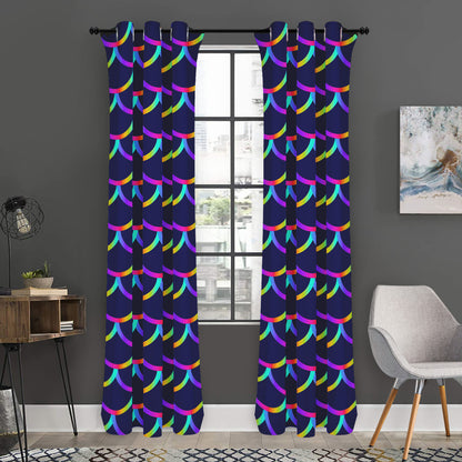 Mermaid Scales Pattern Print Curtain