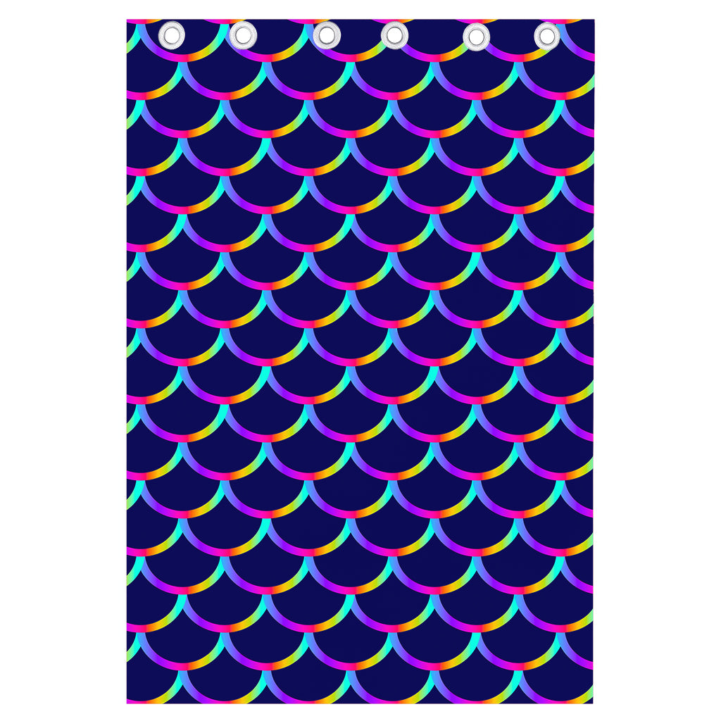 Mermaid Scales Pattern Print Curtain