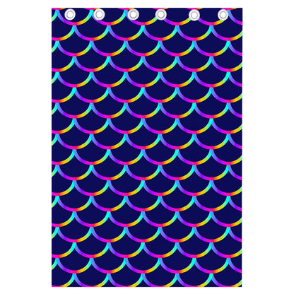Mermaid Scales Pattern Print Curtain