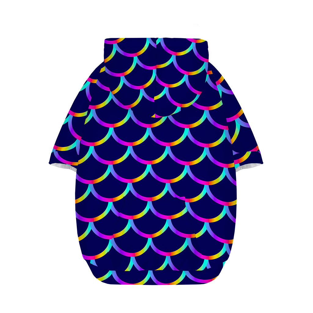 Mermaid Scales Pattern Print Dog Zip Up Hoodie