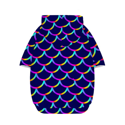Mermaid Scales Pattern Print Dog Zip Up Hoodie