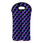Mermaid Scales Pattern Print Double Neoprene Wine Tote
