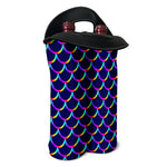 Mermaid Scales Pattern Print Double Neoprene Wine Tote
