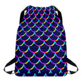 Mermaid Scales Pattern Print Drawstring Backpack