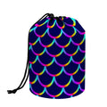 Mermaid Scales Pattern Print Drawstring Makeup Bag