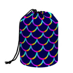 Mermaid Scales Pattern Print Drawstring Makeup Bag