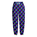 Mermaid Scales Pattern Print Fleece Lined Knit Pants