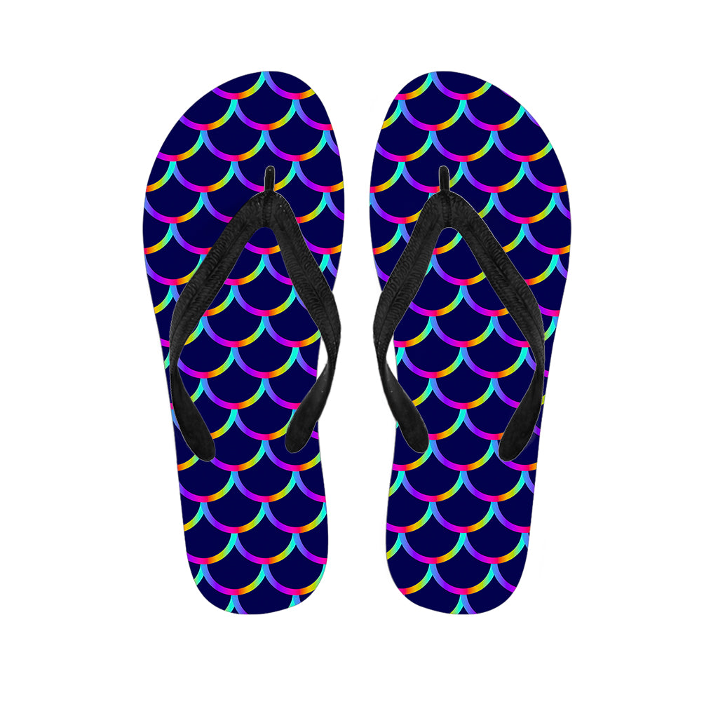 Mermaid Scales Pattern Print Flip Flops