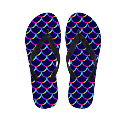 Mermaid Scales Pattern Print Flip Flops