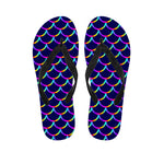 Mermaid Scales Pattern Print Flip Flops