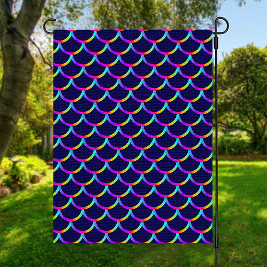 Mermaid Scales Pattern Print Garden Flag