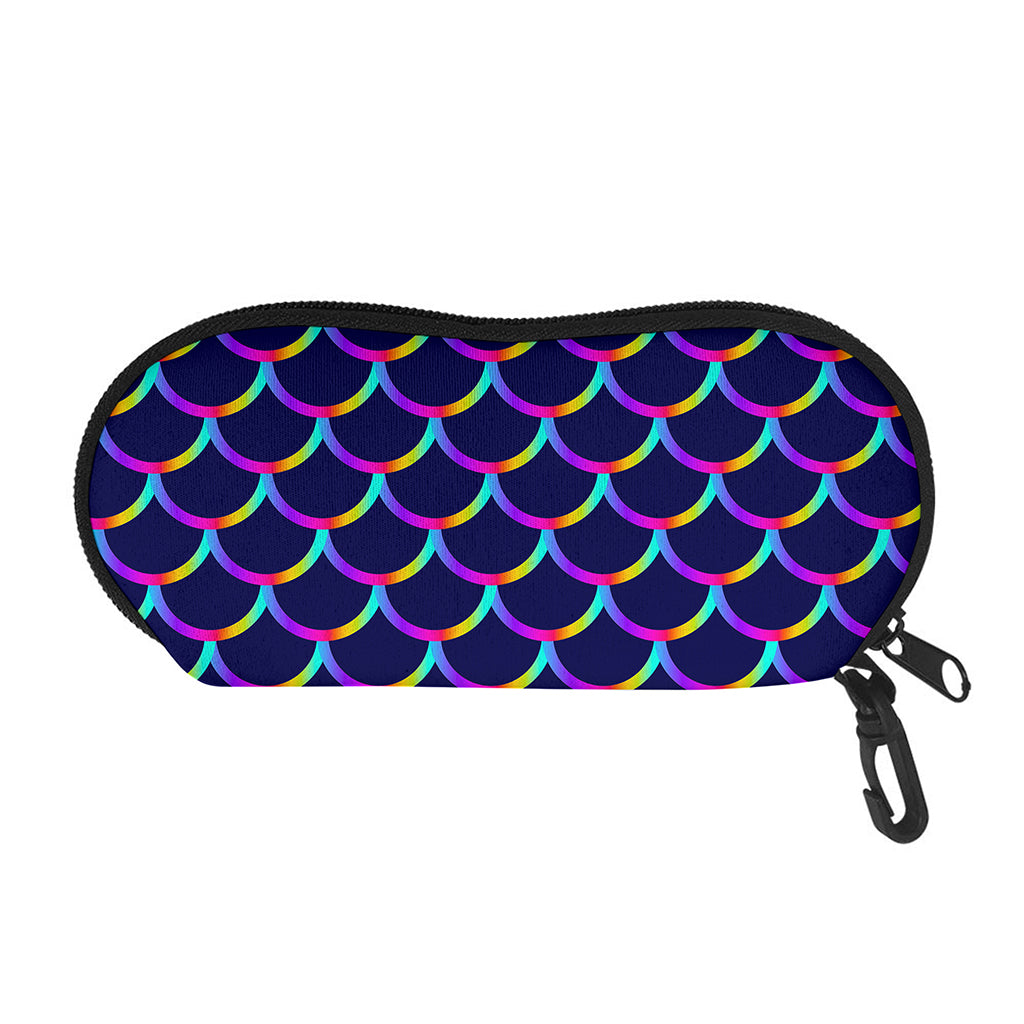 Mermaid Scales Pattern Print Glasses Case