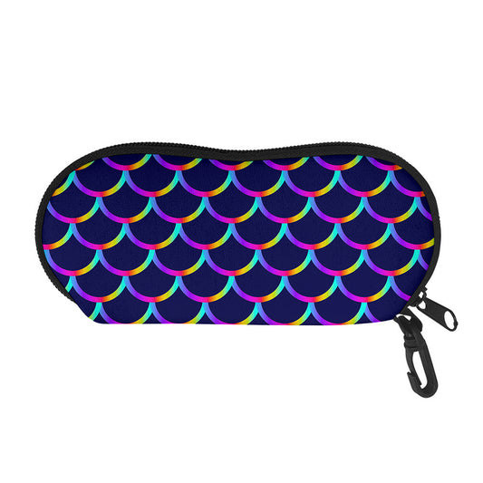 Mermaid Scales Pattern Print Glasses Case