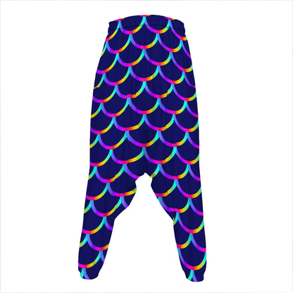 Mermaid Scales Pattern Print Hammer Pants