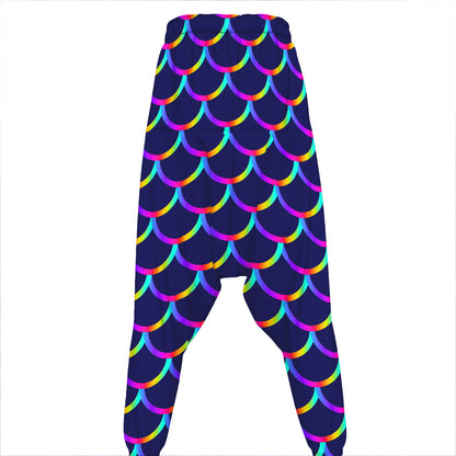 Mermaid Scales Pattern Print Hammer Pants