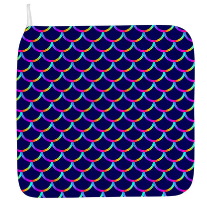 Mermaid Scales Pattern Print Hand Towel