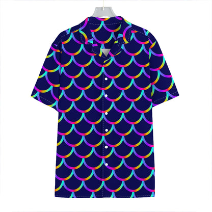 Mermaid Scales Pattern Print Hawaiian Shirt