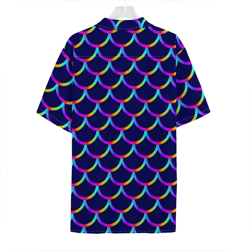 Mermaid Scales Pattern Print Hawaiian Shirt
