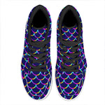 Mermaid Scales Pattern Print High Top Leather Sneakers