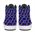 Mermaid Scales Pattern Print High Top Leather Sneakers