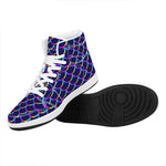 Mermaid Scales Pattern Print High Top Leather Sneakers