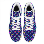 Mermaid Scales Pattern Print High Top Leather Sneakers