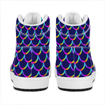 Mermaid Scales Pattern Print High Top Leather Sneakers